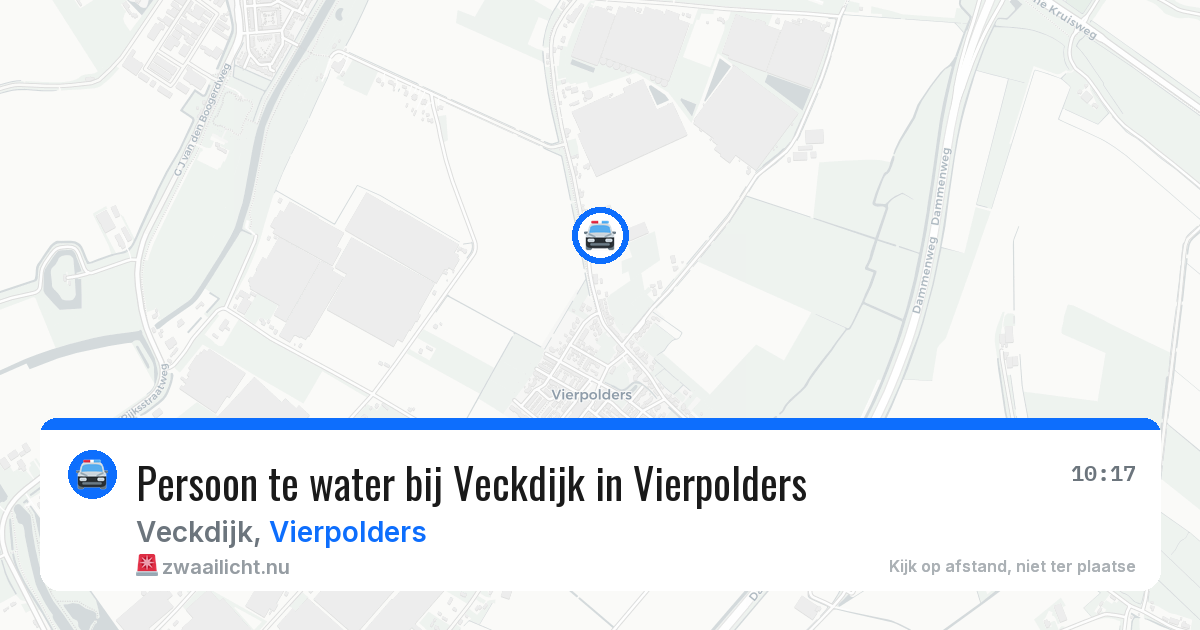 Persoon te water bij Veckdijk in Vierpolders — 3 jun 2026