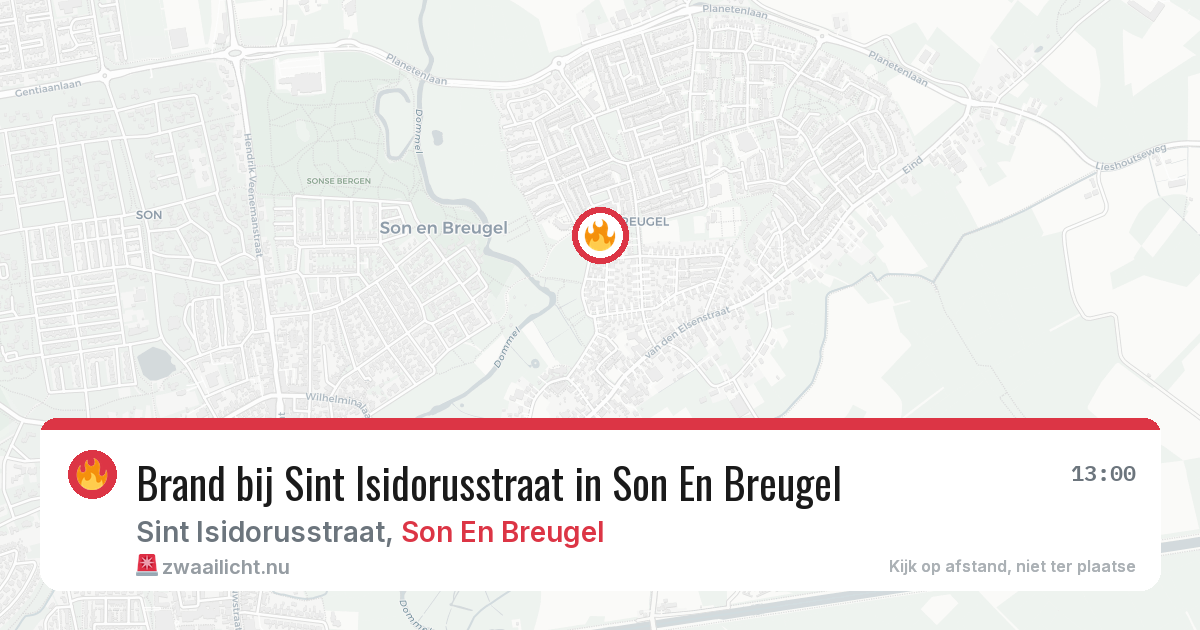 Brand bij Sint Isidorusstraat in Son En Breugel — 21 jul 2026