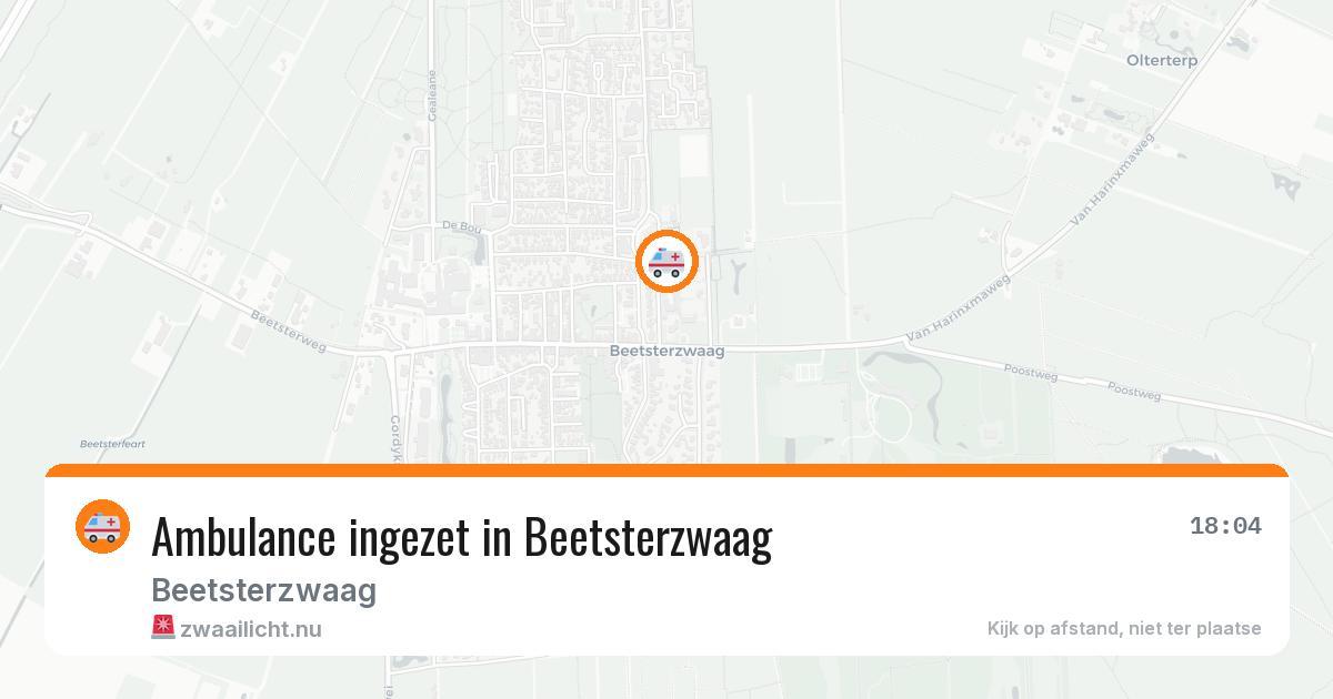 Ambulance ingezet in Beetsterzwaag — 15 jul 2026 | 🚨 Zwaailicht.nu