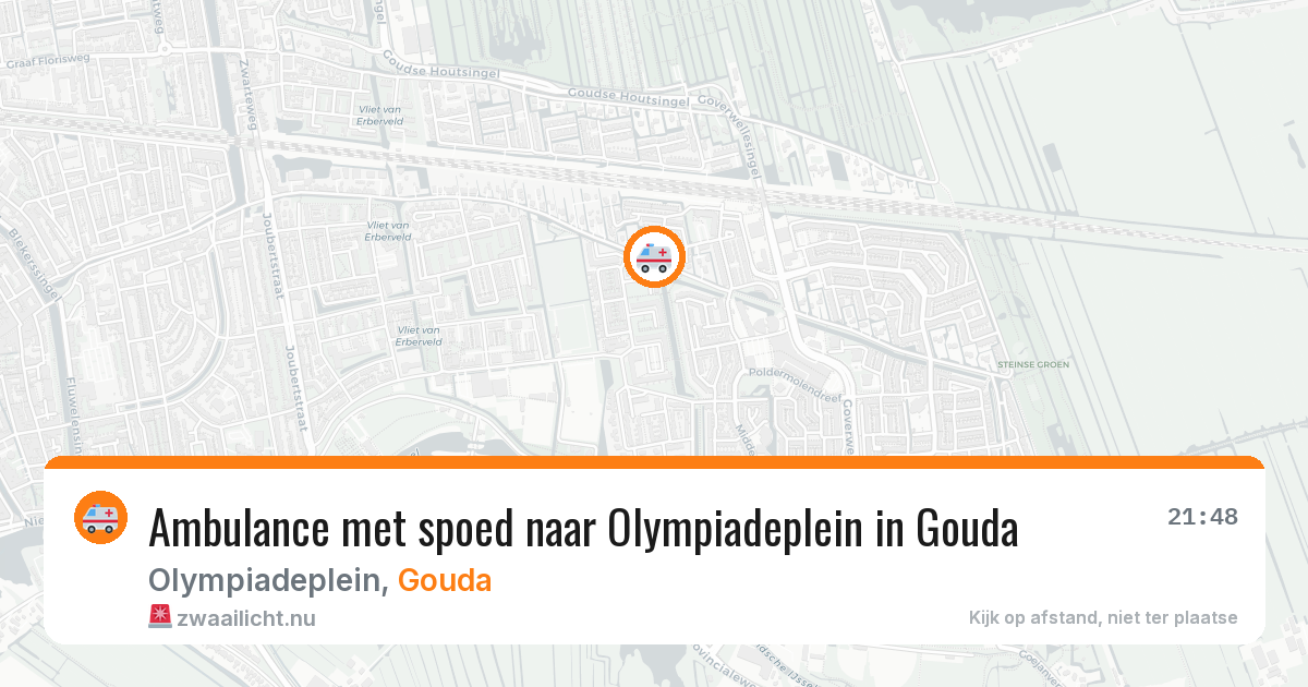 Ambulance met spoed naar Olympiadeplein in Gouda — 22 jul 2026