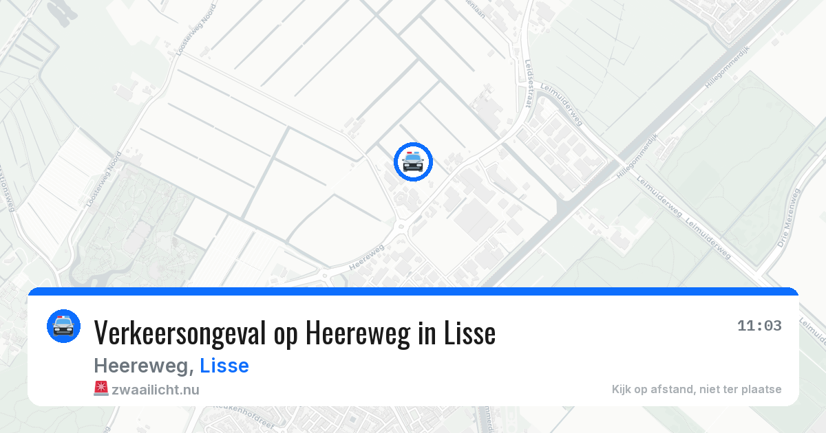 Verkeersongeval op Heereweg in Lisse — 23 jul 2026