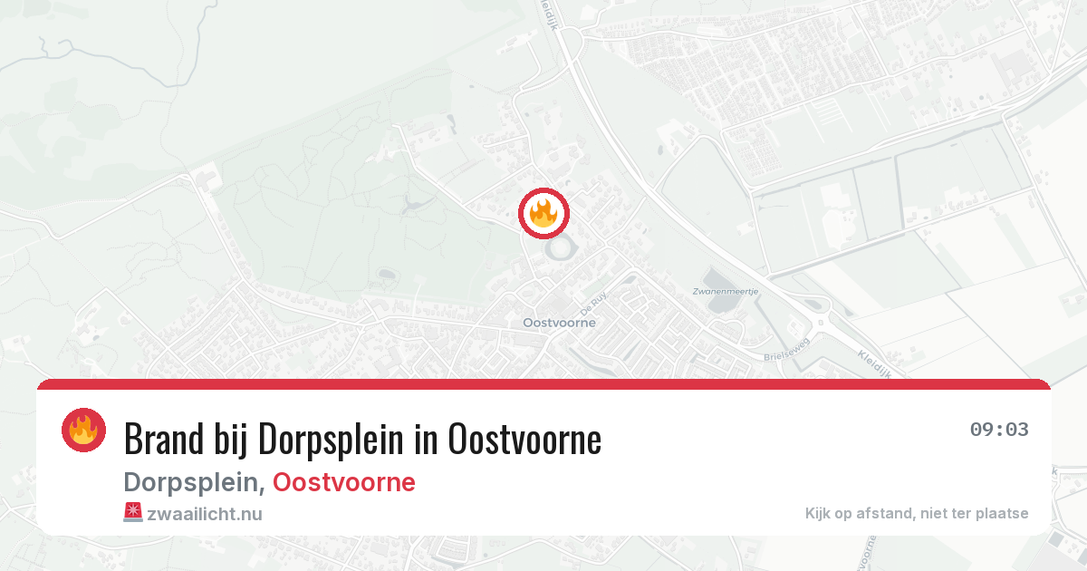 Brand bij Dorpsplein in Oostvoorne — 25 mrt 2026