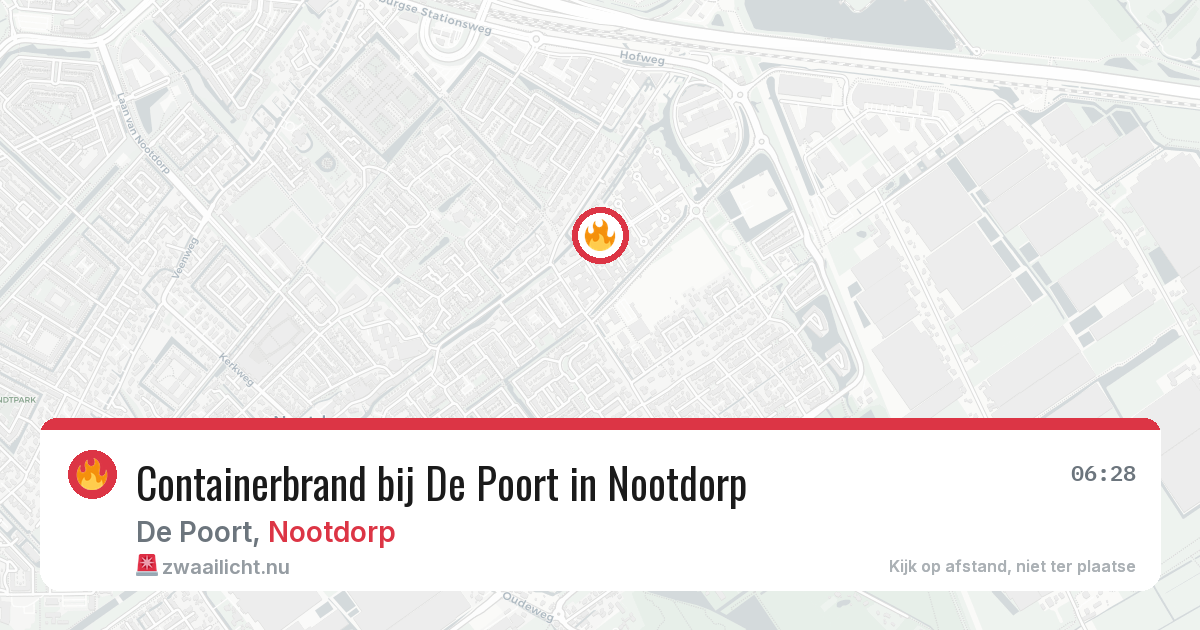 Containerbrand bij De Poort in Nootdorp — 7 jun 2026