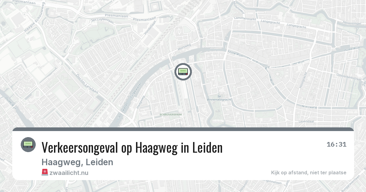 Verkeersongeval op Haagweg in Leiden — 22 feb 2026