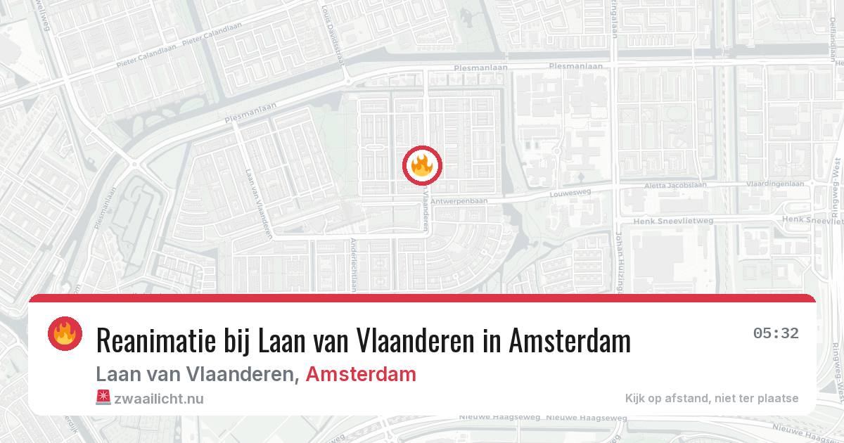 Reanimatie bij Laan van Vlaanderen in Amsterdam — 13 jul 2026