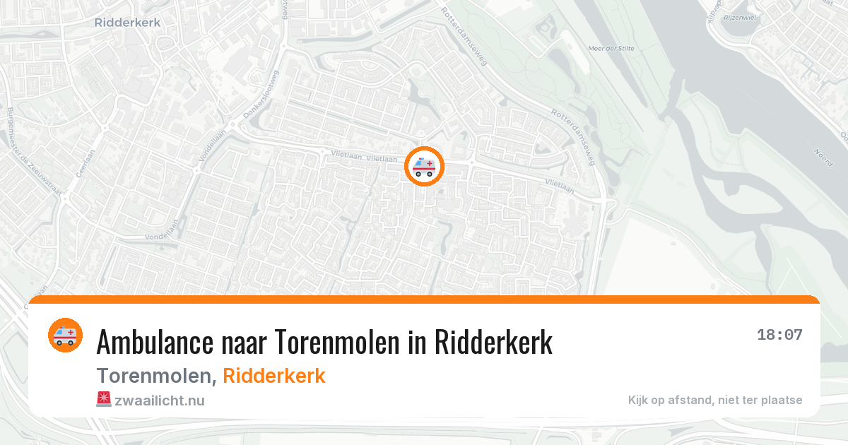 Ambulance naar Torenmolen in Ridderkerk — 22 mei 2026
