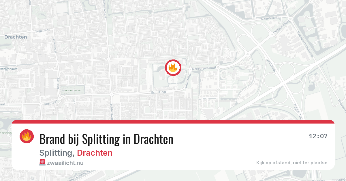 Brand bij Splitting in Drachten — 20 apr 2026
