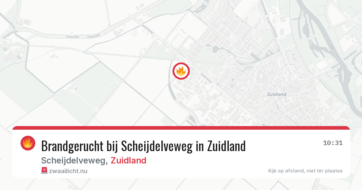 Brandgerucht bij Scheijdelveweg in Zuidland — 5 jun 2026