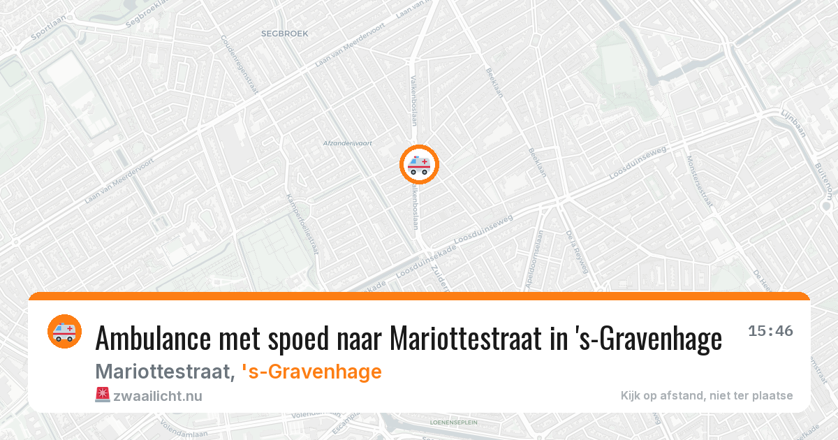 Ambulance met spoed naar Mariottestraat in 's-Gravenhage — 27 mei 2026