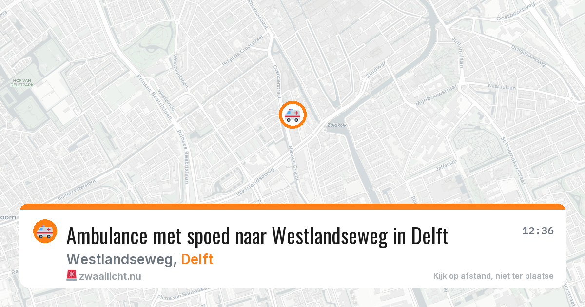 Ambulance met spoed naar Westlandseweg in Delft — 20 jul 2026