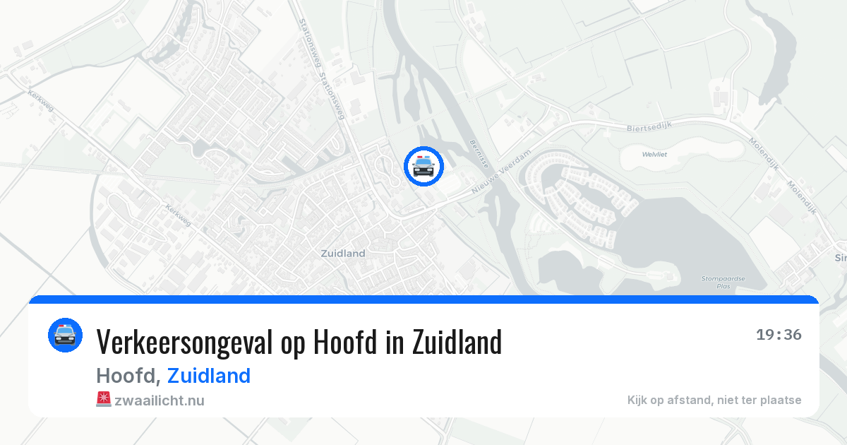Verkeersongeval op Hoofd in Zuidland — 21 jul 2026