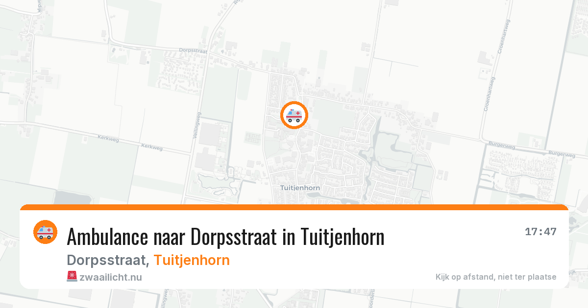 Ambulance naar Dorpsstraat in Tuitjenhorn — 16 jul 2026