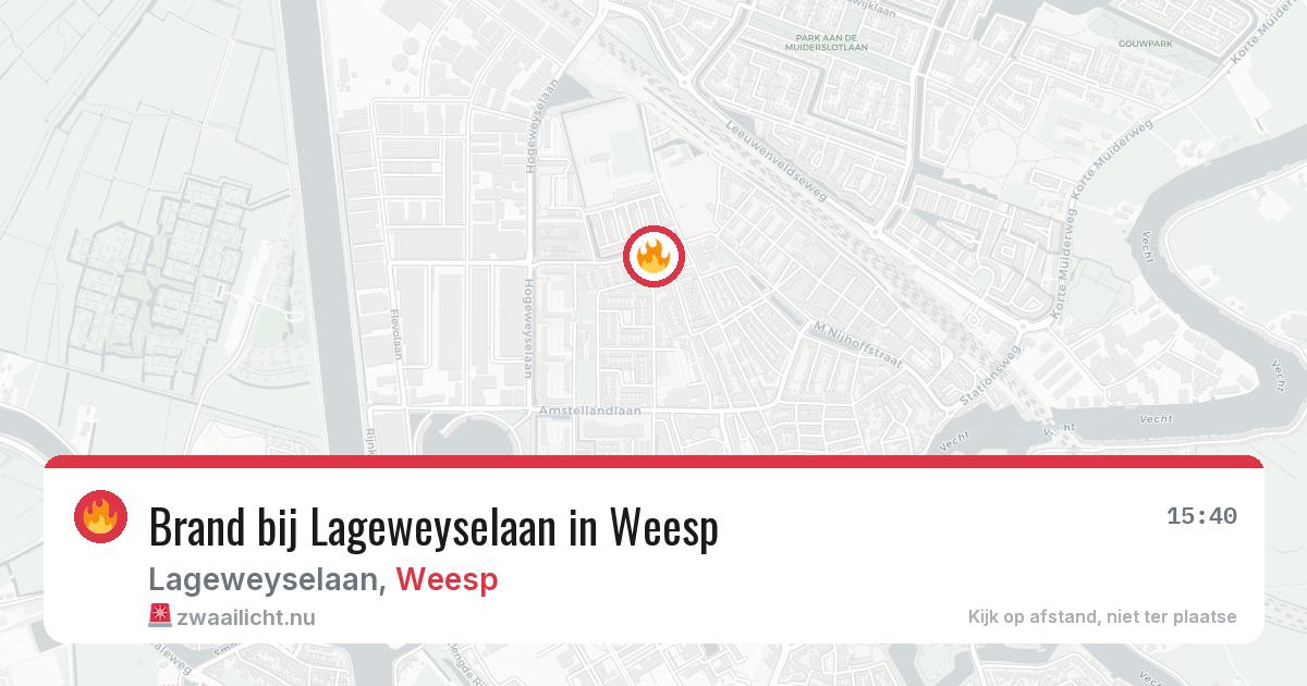 Brand bij Lageweyselaan in Weesp — 13 jul 2026