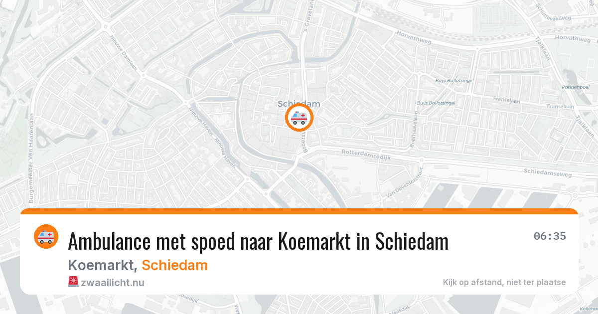 Ambulance met spoed naar Koemarkt in Schiedam — 24 jul 2026
