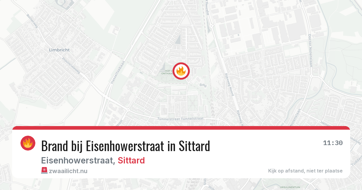 Brand bij Eisenhowerstraat in Sittard — 15 jul 2026