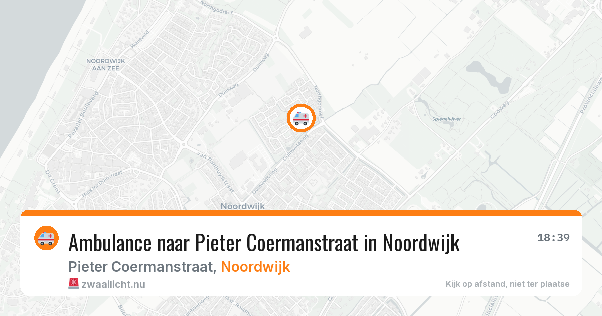 Ambulance naar Pieter Coermanstraat in Noordwijk — 14 mei 2026