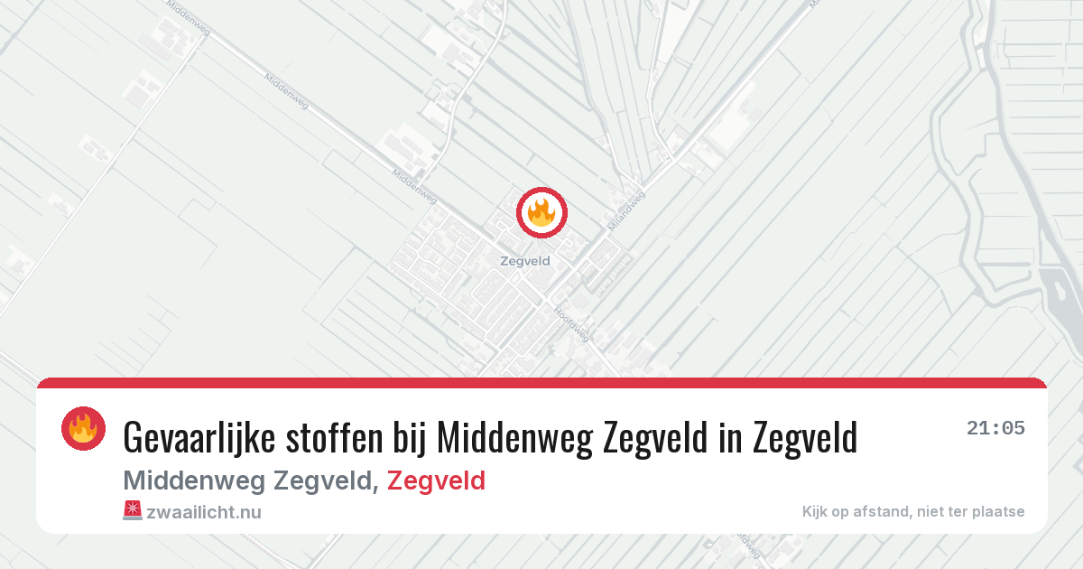 Gevaarlijke stoffen bij Middenweg Zegveld in Zegveld — 2 mrt 2026