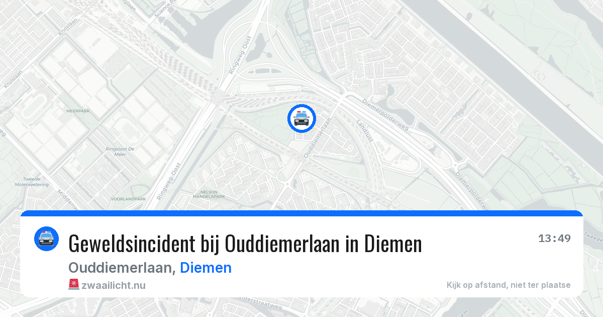 Geweldsincident bij Ouddiemerlaan in Diemen — 21 jul 2026
