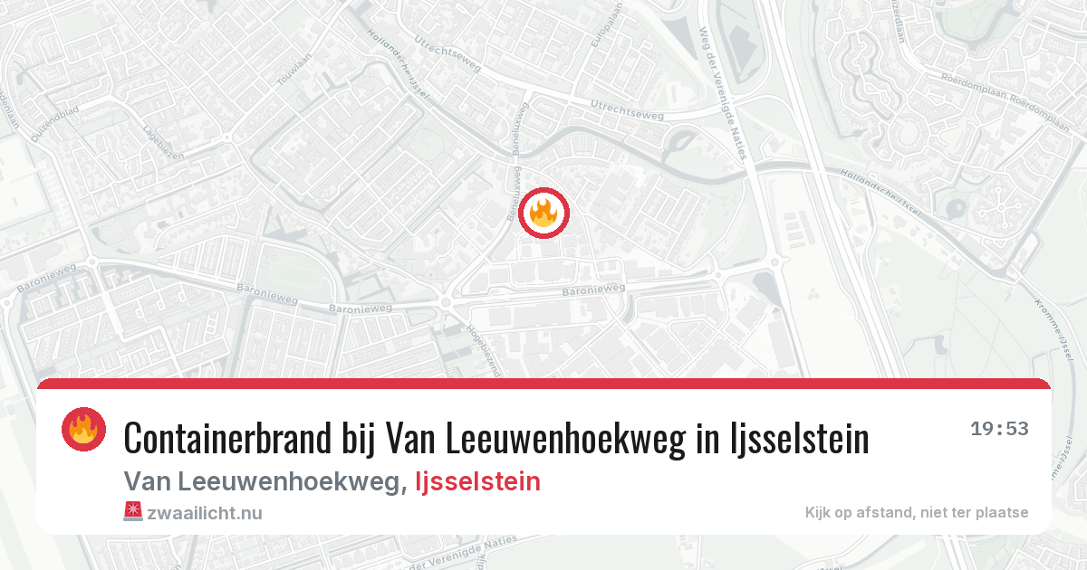 Containerbrand bij Van Leeuwenhoekweg in Ijsselstein — 28 jan 2026