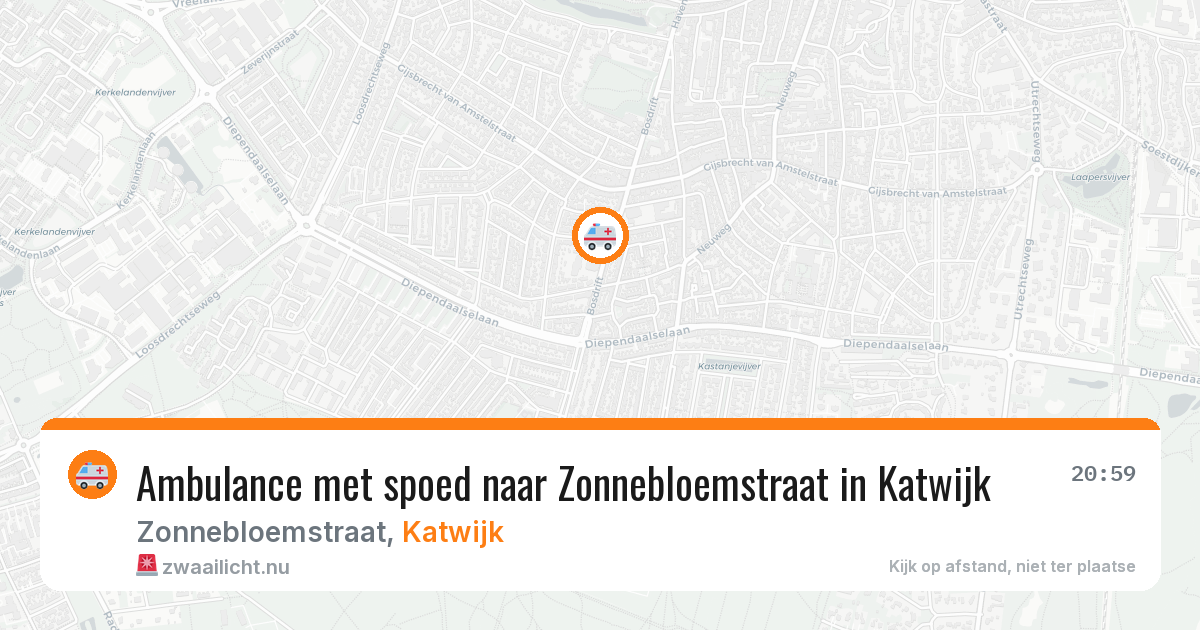 Ambulance met spoed naar Zonnebloemstraat in Katwijk — 28 jan 2026