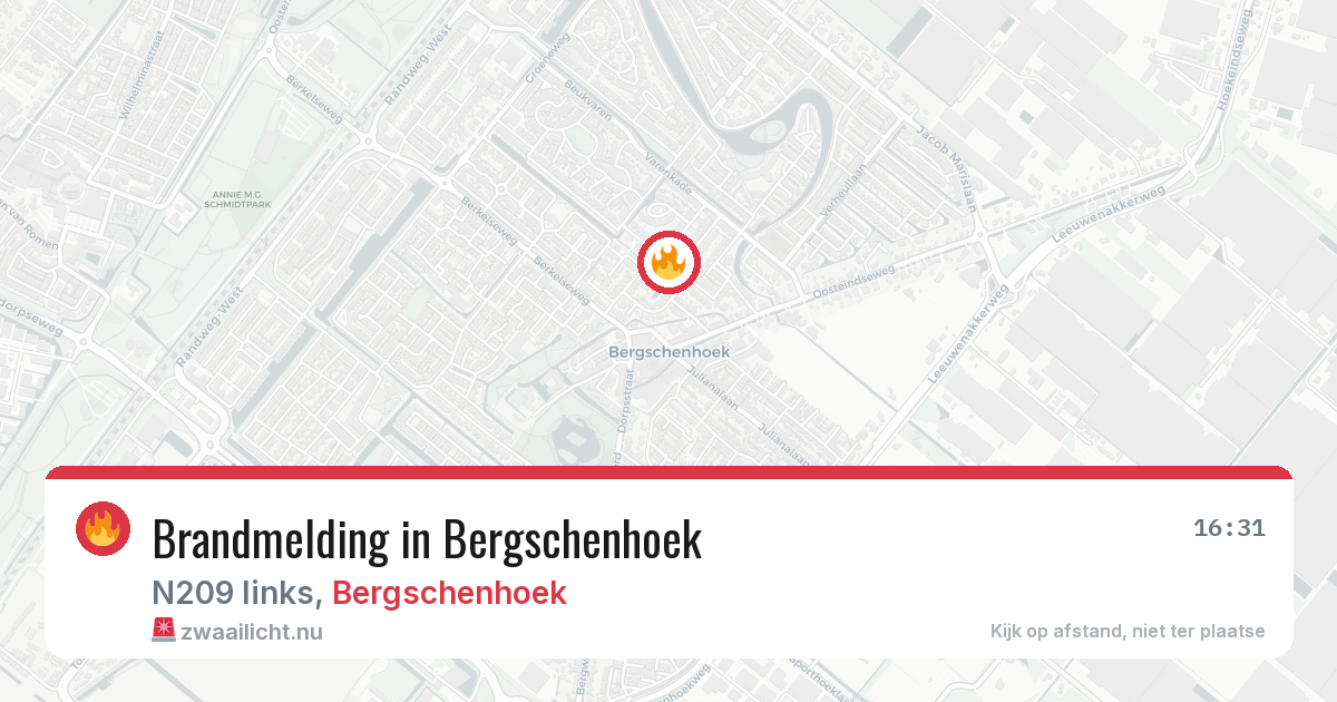 Brandmelding in Bergschenhoek — 11 jul 2026