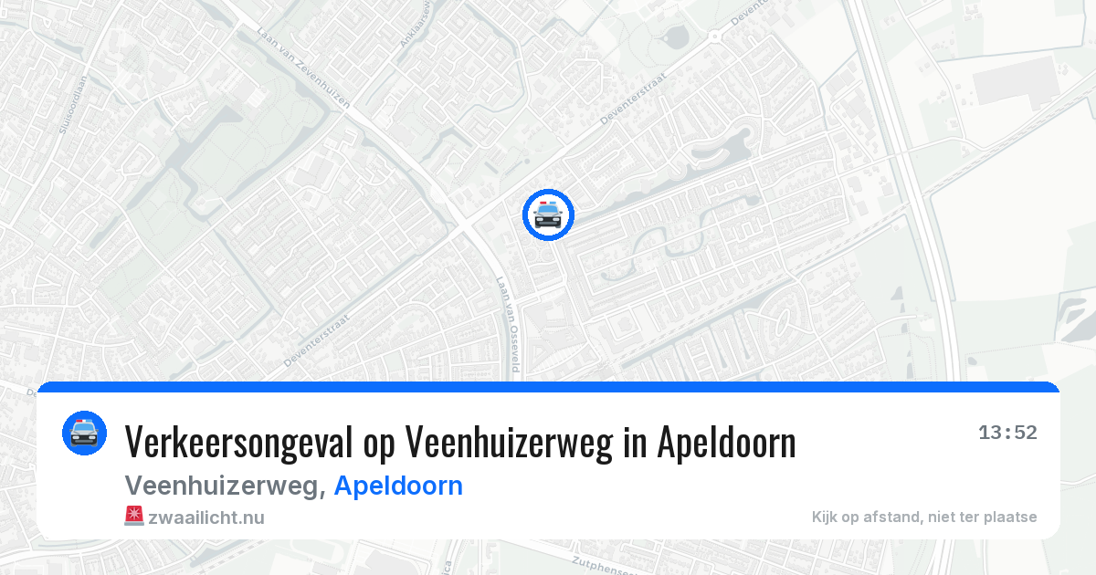 Verkeersongeval op Veenhuizerweg in Apeldoorn — 2 apr 2026