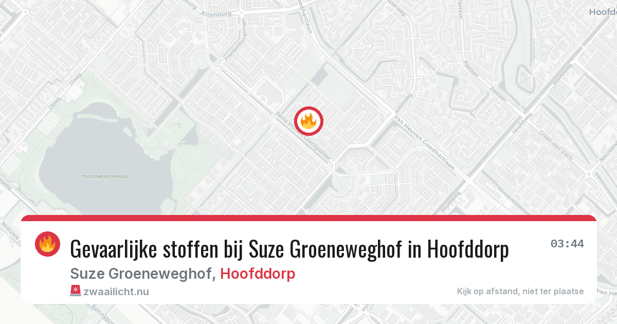 Gevaarlijke stoffen bij Suze Groeneweghof in Hoofddorp — 3 jun 2026