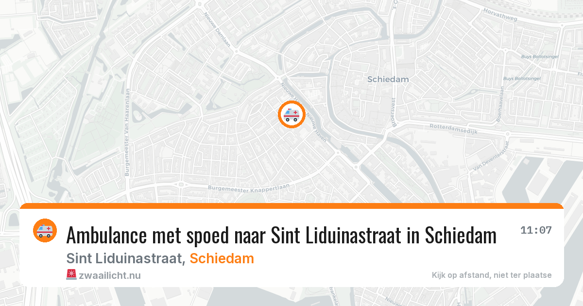 Ambulance met spoed naar Sint Liduinastraat in Schiedam — 19 jul 2026
