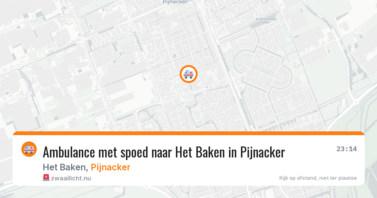 Ambulance met spoed naar Het Baken in Pijnacker — 25 jul 2026