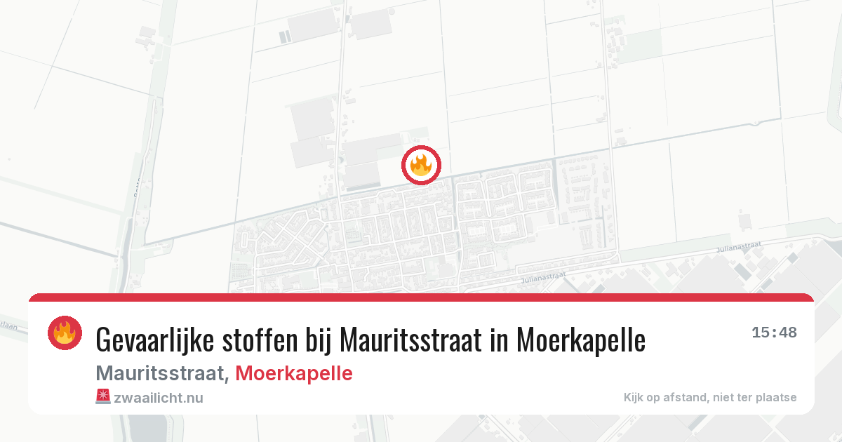 Gevaarlijke stoffen bij Mauritsstraat in Moerkapelle — 19 mrt 2026