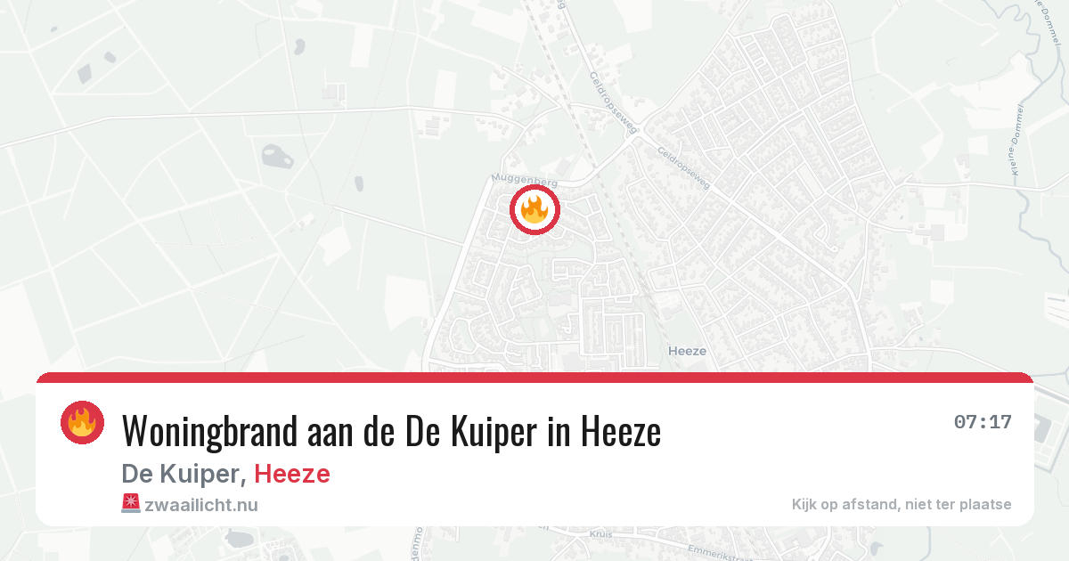 Woningbrand aan de De Kuiper in Heeze — 10 jul 2026