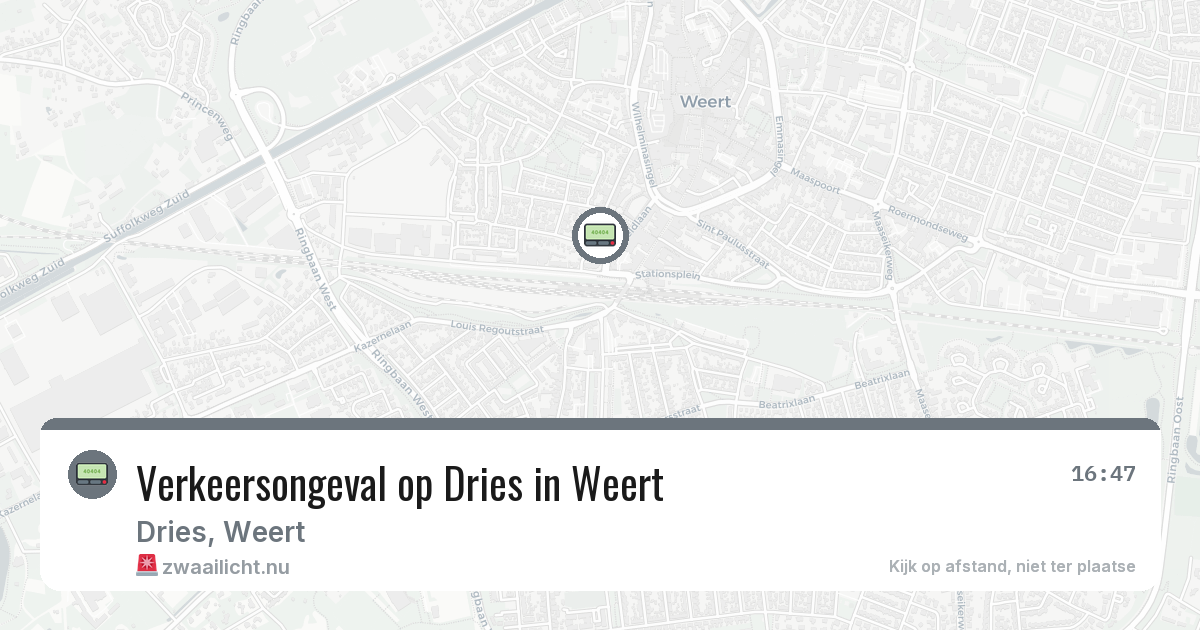 Verkeersongeval op Dries in Weert — 23 apr 2026
