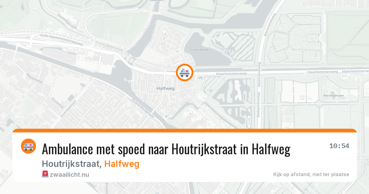 Ambulance met spoed naar Houtrijkstraat in Halfweg — 17 mrt 2026