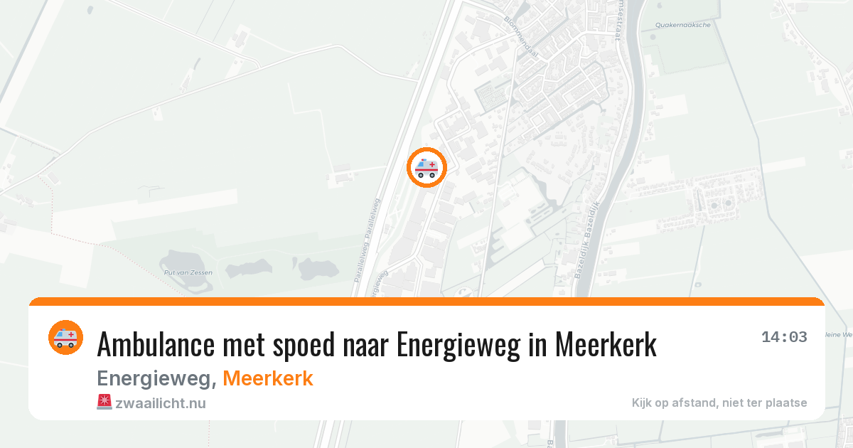 Ambulance met spoed naar Energieweg in Meerkerk — 25 jul 2026