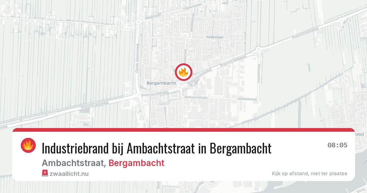Industriebrand bij Ambachtstraat in Bergambacht — 1 apr 2026