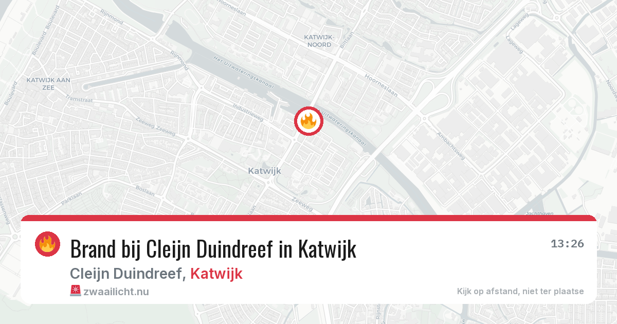 Brand bij Cleijn Duindreef in Katwijk — 11 jul 2026