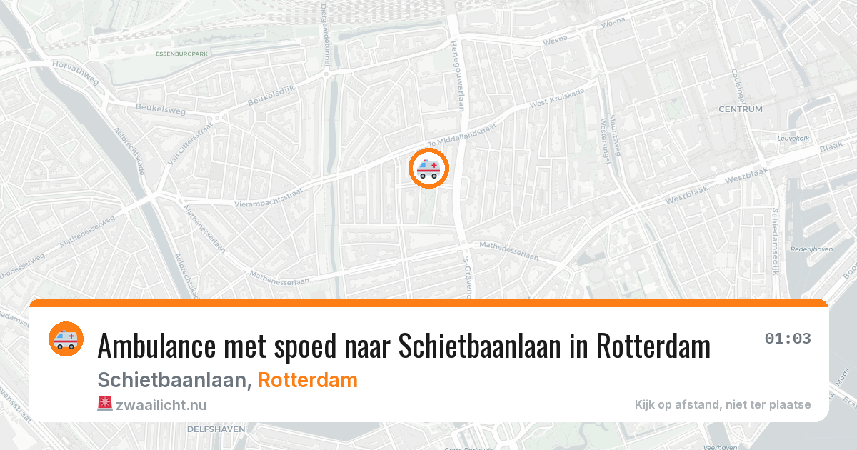 Ambulance met spoed naar Schietbaanlaan in Rotterdam — 21 mrt 2026