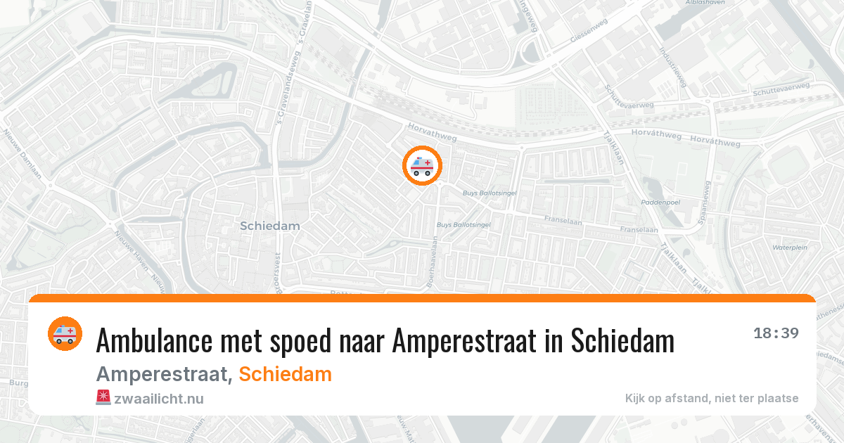 Ambulance met spoed naar Amperestraat in Schiedam — 19 jul 2026