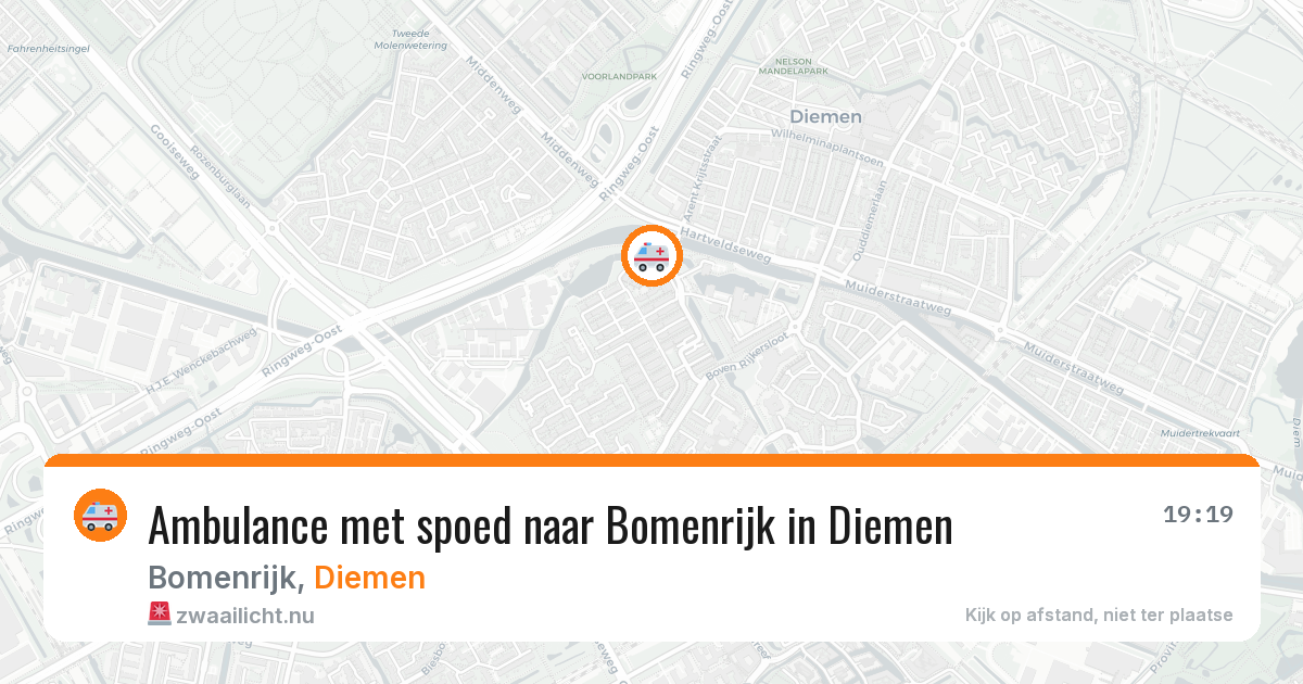 Ambulance met spoed naar Bomenrijk in Diemen — 16 jul 2026
