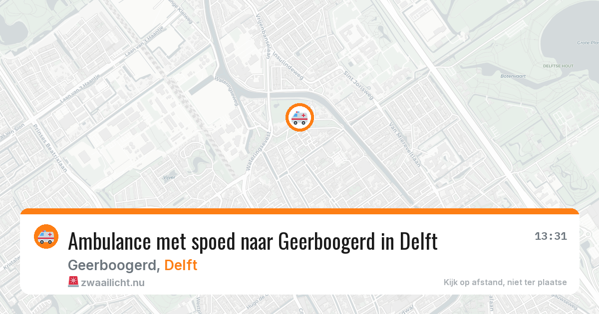 Ambulance met spoed naar Geerboogerd in Delft — 23 feb 2026