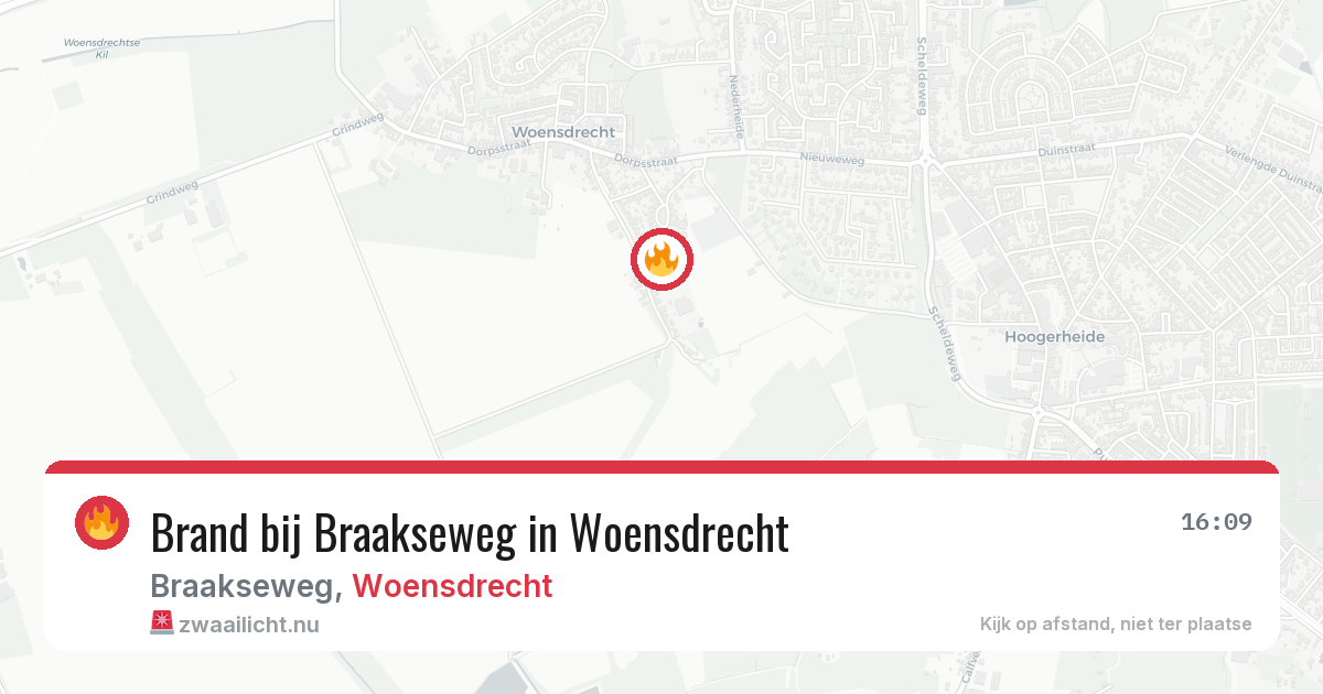 Brand bij Braakseweg in Woensdrecht — 15 mrt 2026