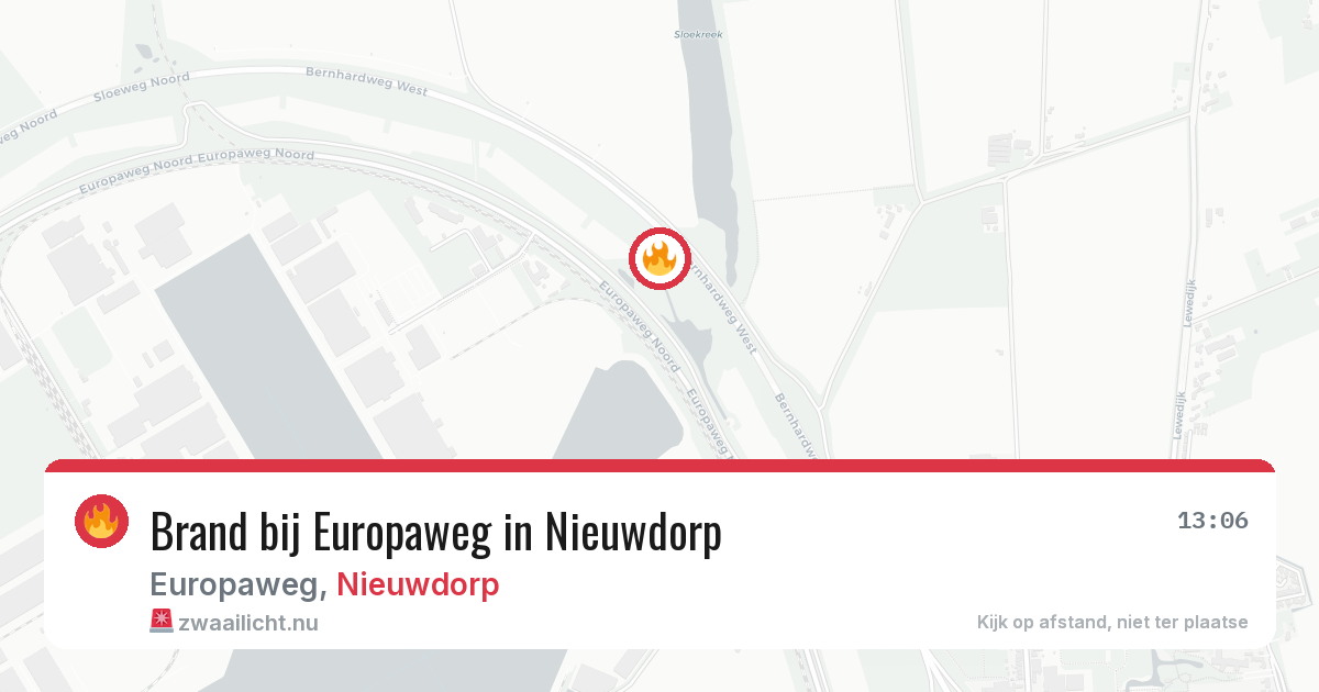 Brand bij Europaweg in Nieuwdorp — 23 mei 2026