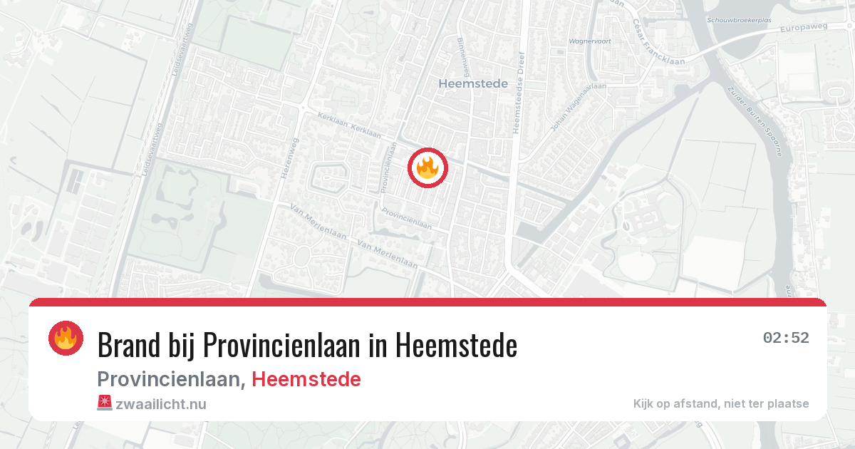 Brand bij Provincienlaan in Heemstede — 1 jun 2026