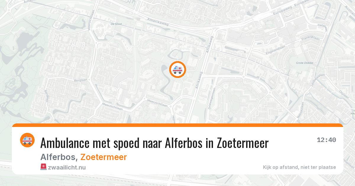 Ambulance met spoed naar Alferbos in Zoetermeer — 25 jul 2026