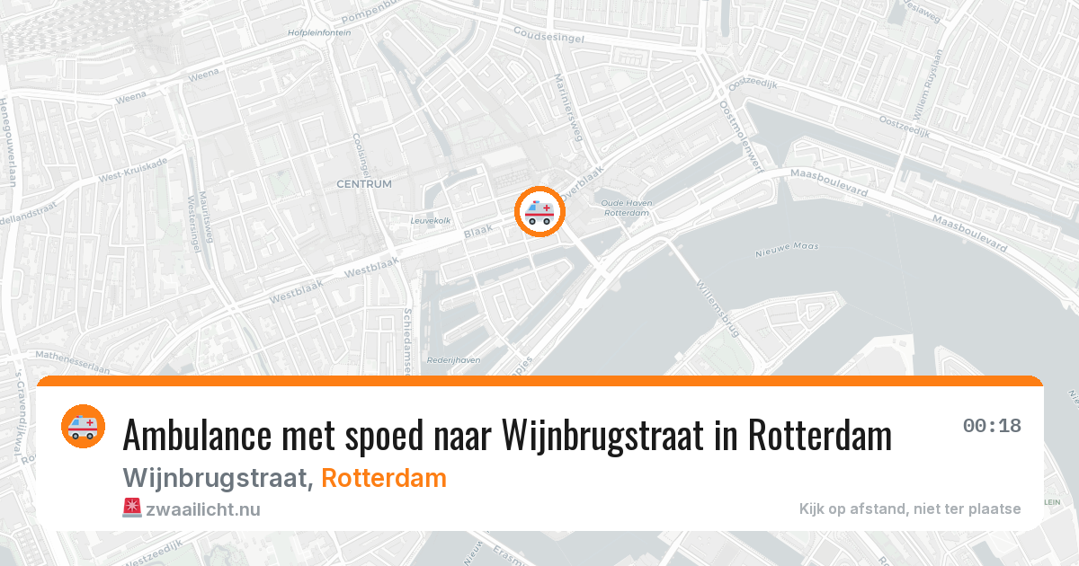 Ambulance met spoed naar Wijnbrugstraat in Rotterdam — 10 jul 2026