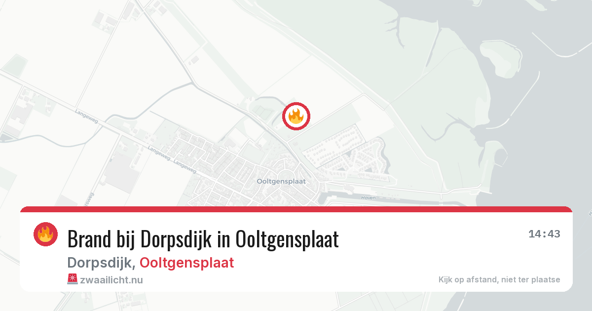 Brand bij Dorpsdijk in Ooltgensplaat — 17 jul 2026