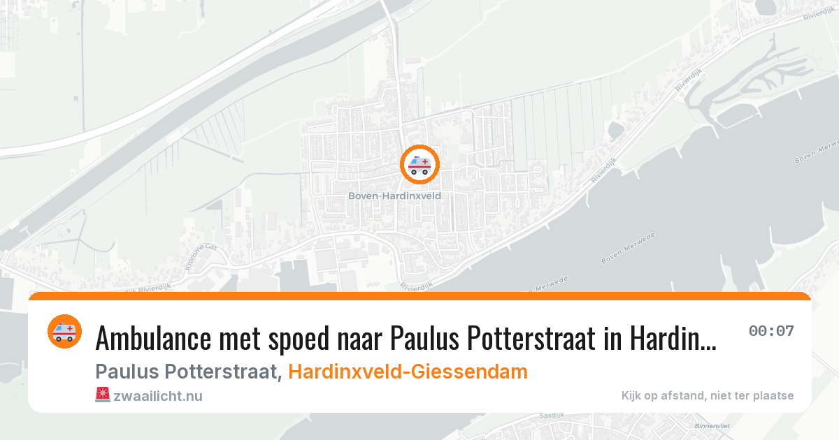 Ambulance met spoed naar Paulus Potterstraat in Hardinxveld-Giessendam — 20 apr 2026