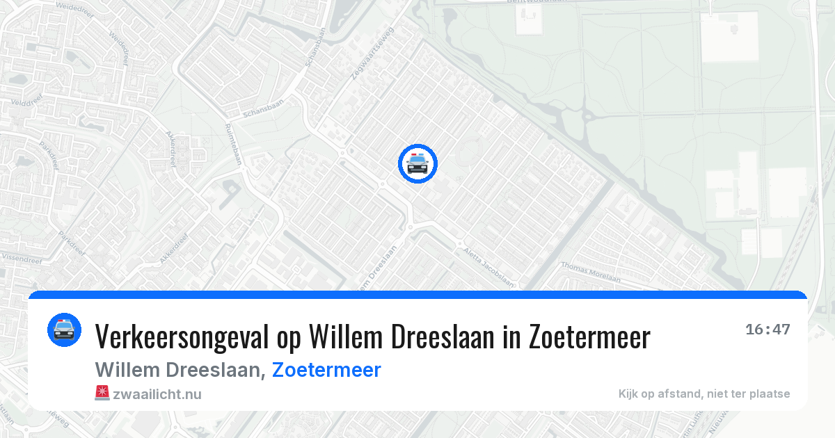Verkeersongeval op Willem Dreeslaan in Zoetermeer — 12 mei 2026