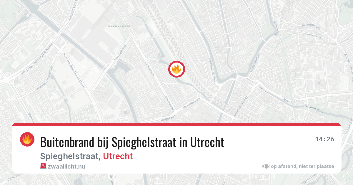 Buitenbrand bij Spieghelstraat in Utrecht — 18 mrt 2026