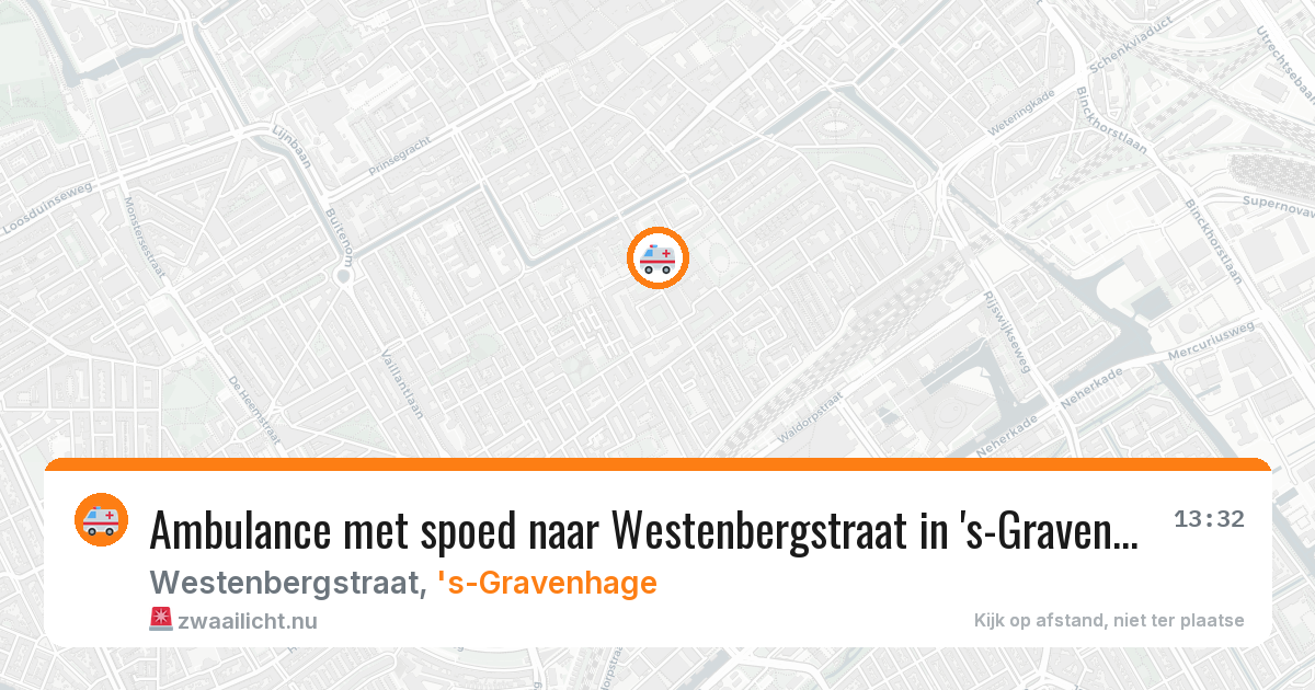 Ambulance met spoed naar Westenbergstraat in 's-Gravenhage — 1 jun 2026